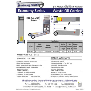 Modell SS-709 — commercial fryer oil management system