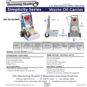 Modell SS-914-W — commercial fryer oil management system